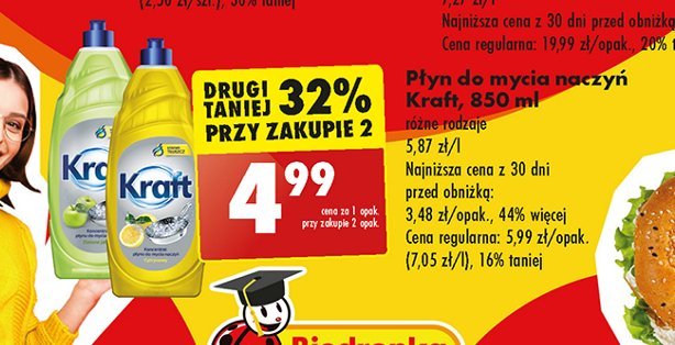 Płyn do mycia naczyń jabłkowy Kraft promocja