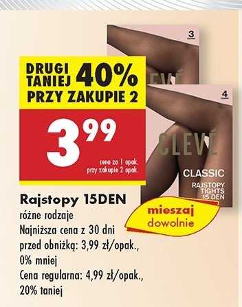 Rajstopy classic 15 den Cleve promocja