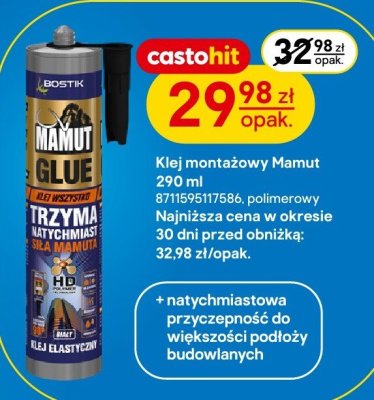 Klej montażowy Mamut 290 ml Bostik promocja w Castorama