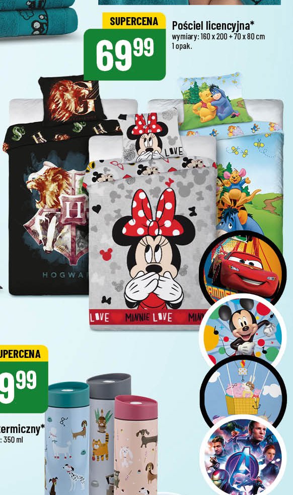 Komplet po艣cieli wym. 160 x 200 cm + 70 x 80 cm myszka minnie promocja