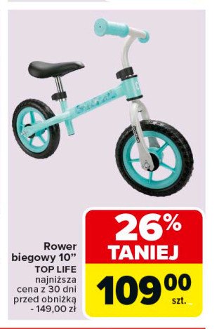 Rower biegowy 10 niebieski TOP LIFE promocja w Carrefour