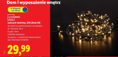 Łańcuch świetlny  200 diod LED promocja w Lidl