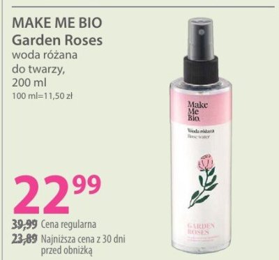 Woda różana MAKE ME BIO Garden Roses woda różana do twarzy promocja w Hebe