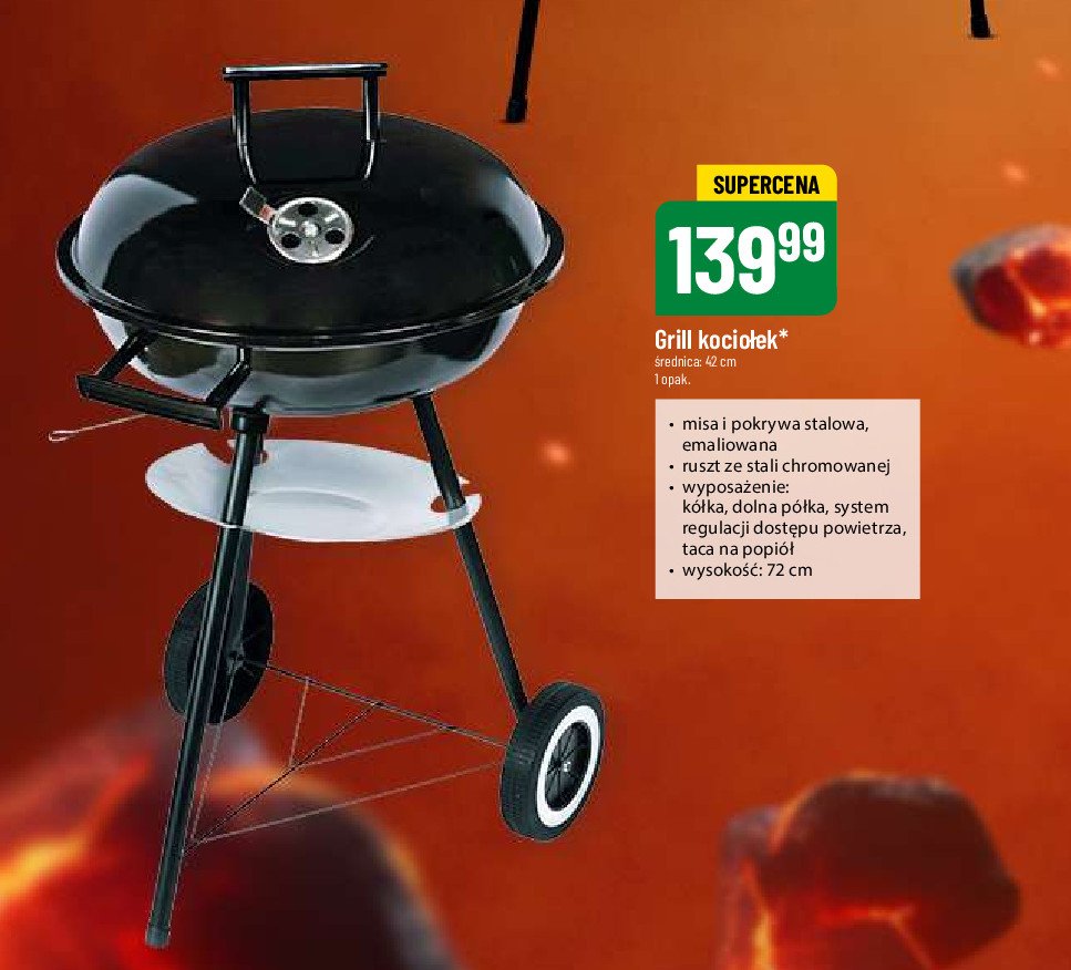 Grill kocio艂ek 42 cm promocja