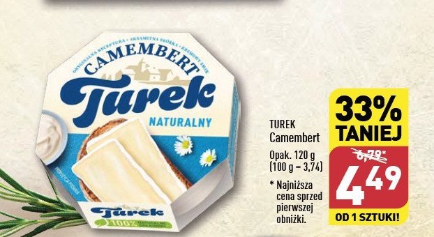 Serek camembert TUREK Turek 123 promocja w Aldi