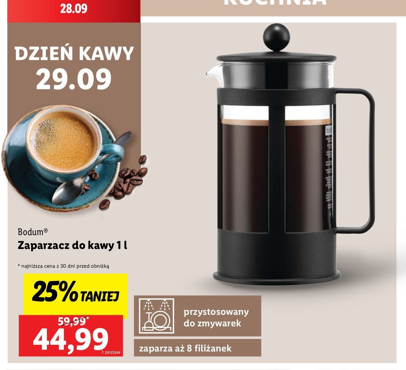 Zaparzacz do kawy french press 1 l Bodum promocja