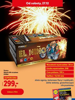 Bateria 248-strzałowa El Niño Pyroco promocja w Lidl