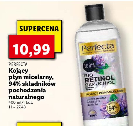 Kojący płyn micelarny bakuchiol Perfecta bio retinol promocja