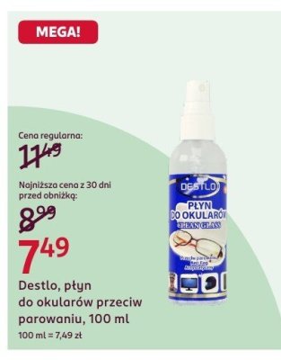 Płyn do okularów przeciw parowaniu Destle, 100 ml promocja w Rossmann