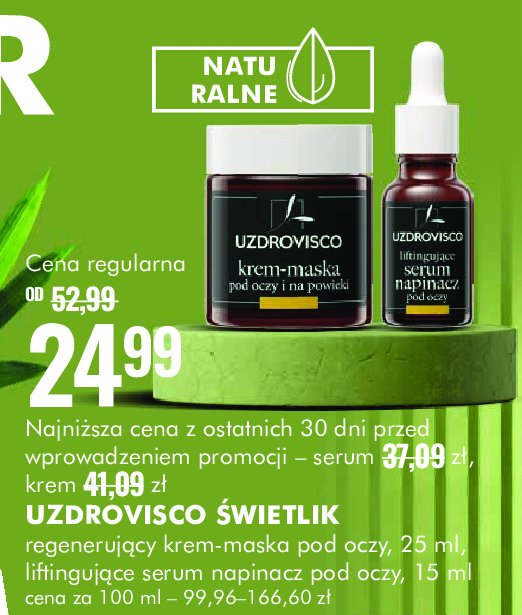 Serum napinacz pod oczy świetlik Uzdrovisco promocja w Super-Pharm