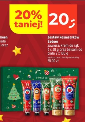 Zestaw kosmetyków Sadoer - krem do rąk 3 x 30 g oraz balsam do ciała 2 x 100 g promocja w Dealz