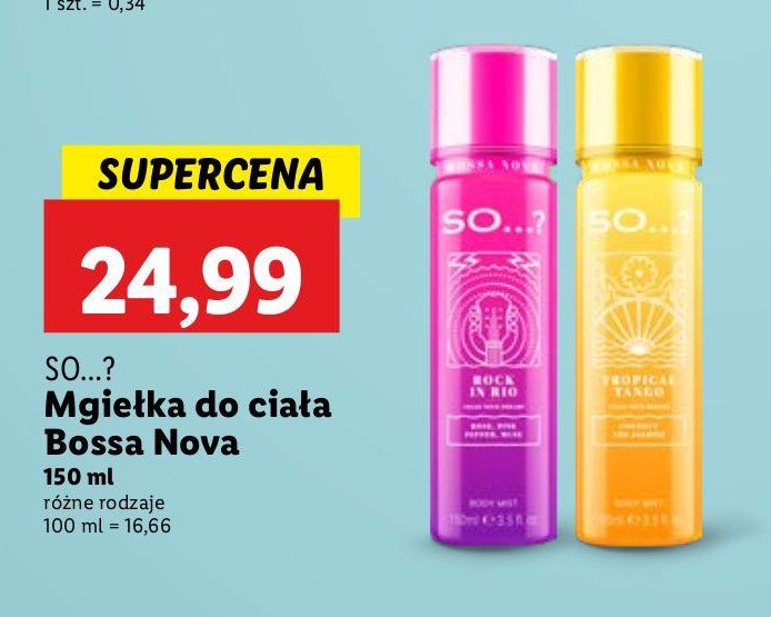 Mgiełka do ciała rock in rio So...? promocja w Lidl