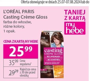 Farba do włosów 518 L'oreal casting creme gloss promocja