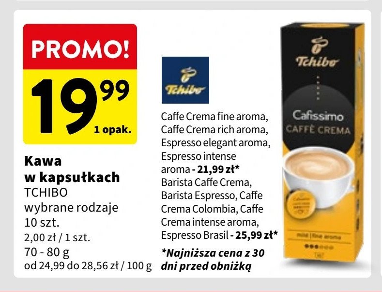 Kawa caffe crema fine aroma Tchibo cafe promocja w Intermarche