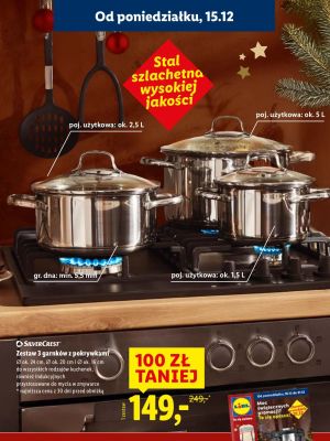 Zestaw 3 garnków z pokrywkami SilverCrest promocja w Lidl