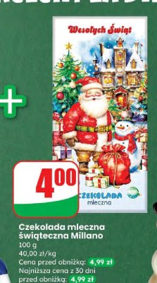 Czekolada mleczna świąteczna  promocja w Dino