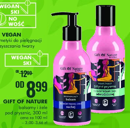 Żel pod prysznic do skóry pięknej, choć odwodnionej Gift of nature by vis plantis promocja w Rossmann