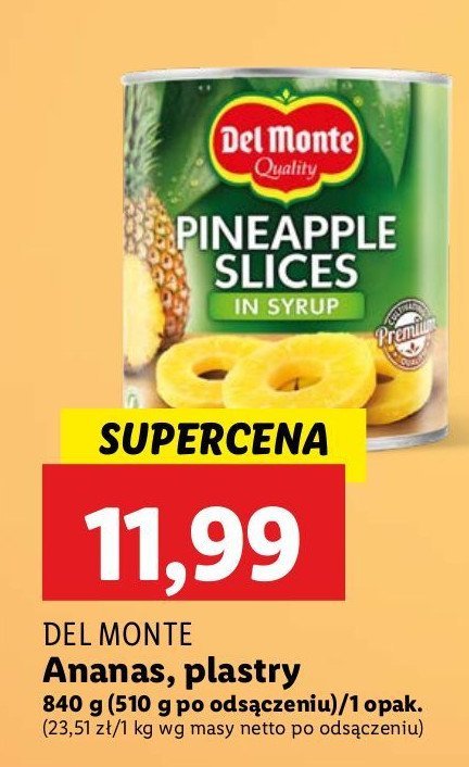 Ananas plastry w syropie Del monte promocja