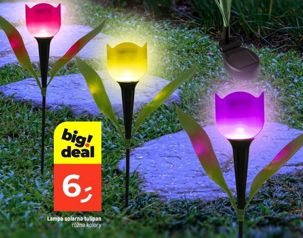 Lampa solarna tulipan promocja w Dealz