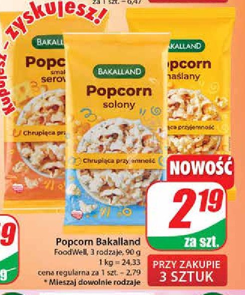 Popcorn serowy Bakalland promocja