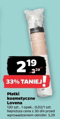 Płatki kosmetyczne Lovena promocja w Netto