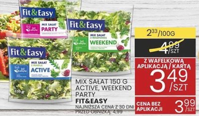 Mix sałat 150 g Active, Weekend, Party Fit&Easy promocja w Wafelek