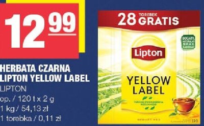 Herbata czarna lipton yellow label LIPTON promocja w SPAR