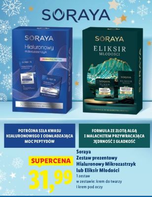 Zestaw prezentowy Hialuronowy Mikrozastrzyk lub Eliksir Młodości Soraya promocja w Lidl