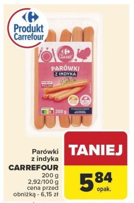 Parówki z indyka CARREFOUR promocja w Carrefour