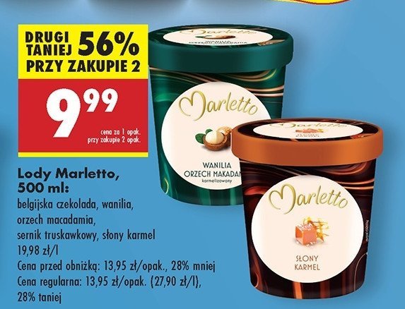 Lody wanilia-orzech makadamia Marletto promocja