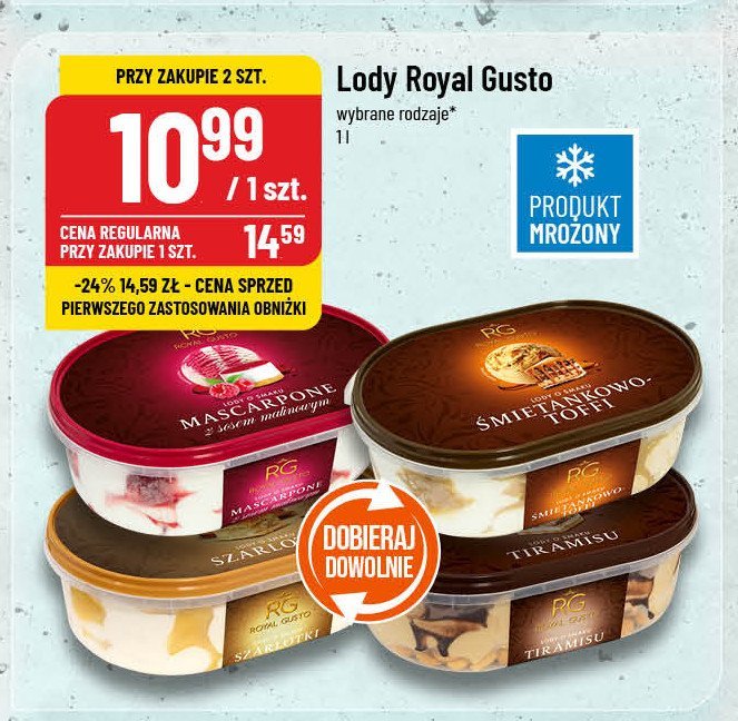 Lody o smaku tiramisu Royal gusto promocja