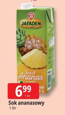 Sok ananasowy Jafaden 100% teneur en fruit promocja w Leclerc