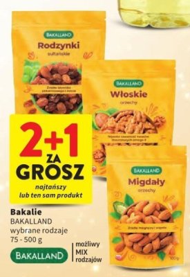 Bakalie BAKALLAND migdały promocja w Intermarche