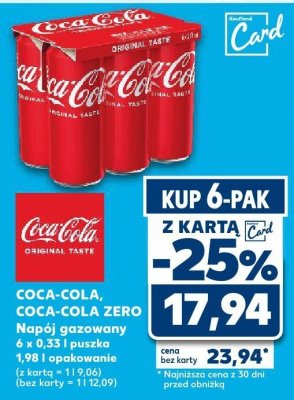 Napój gazowany Coca-Cola Original Taste promocja w Kaufland
