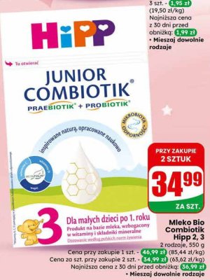 Mleko Bio Combiotik 2 promocja w Dino