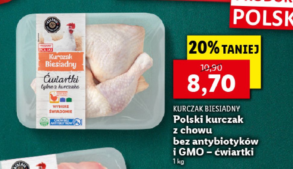 Ćwiartka kurczak biesiadny bez antybiotyków Rzeźnik codzienna dostawa promocja