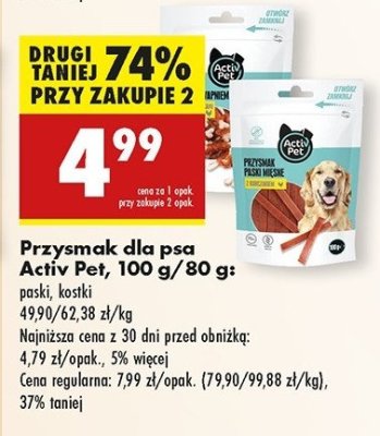Paski mi臋sne z kurczakiem Activ pet promocja