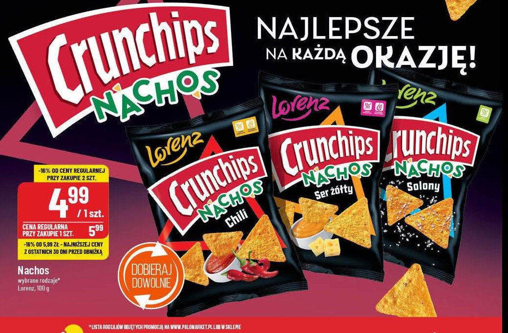 Chipsy ser żółty Crunchips nachos promocja w POLOmarket