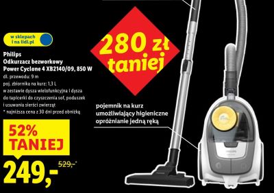 Odkurzacz bezworkowy Power Cyclone 4 XB2140/09 promocja w Lidl