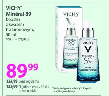 Booster nawilżająco-wzmacniający Vichy mineral 89 promocja w Hebe