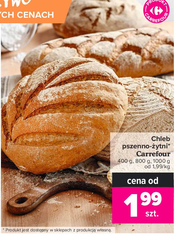 Chleb pszenno - żytni Carrefour promocja