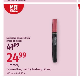 Szminka do ust 220 Rimmel lasting provocalips double ended promocja w Rossmann