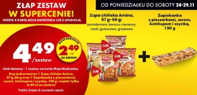 Zapiekanka z pieczarkami, serem, ketchupem i szynką 150g promocja w Biedronka