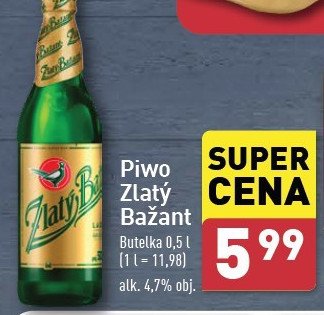 Piwo Zlaty bazant leziak promocja w Aldi