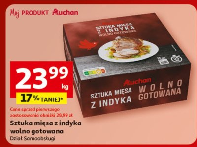 Sztuka mięsa z indyka wolno gotowana promocja w Auchan