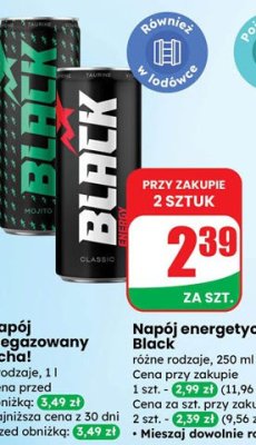 Napój energetyczny Black Mojito promocja w Dino