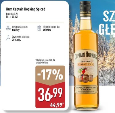 Rum Captain Hopking Spiced promocja w Aldi