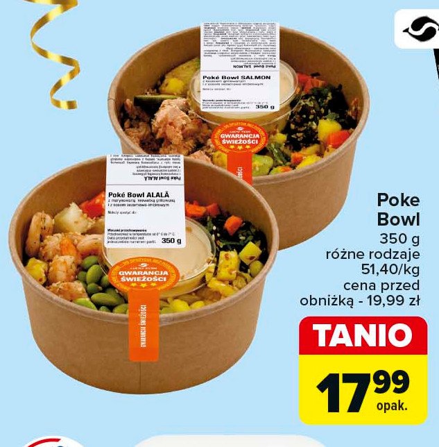 Poke bowl z łososiem promocja w Carrefour Market