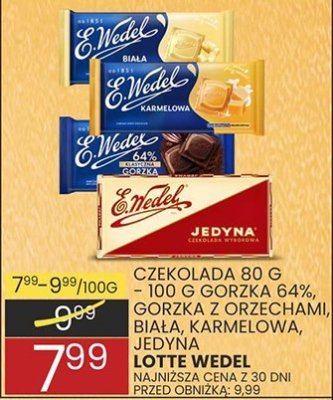 Czekolada 80 g z gorzką 64%, mleczną z orzechami biała, karmelowa jedyna promocja w Wafelek