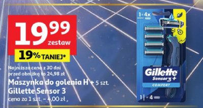 Maszynkado golenia H+ 5 szt. Gillette Sensor 3 promocja w Auchan